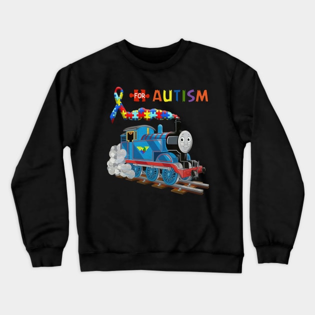 Train Puzzle Pieces Train Lover Autism Awareness Crewneck Sweatshirt by Brodrick Arlette Store